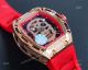 Rose Gold Richard Mille RM 052 Skull Replica Watch With Red Rubber Strap (3)_th.jpg